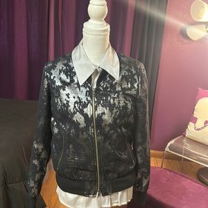 Tracy Reese jacket, sz S, black and silver